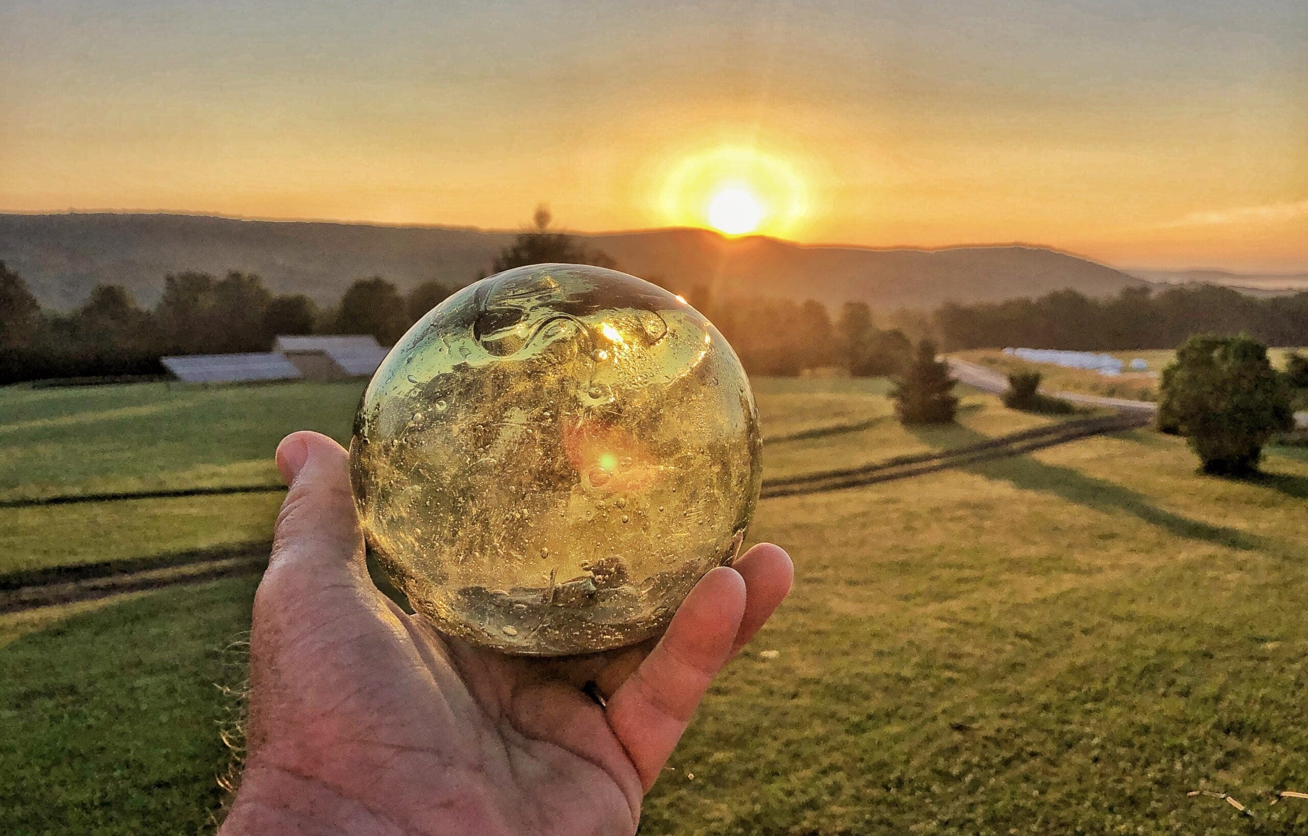 Crystal ball summer sunrise